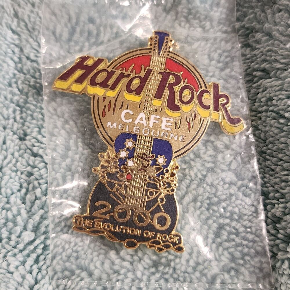 MELBOURNE EVOLUTION OF ROCK 2000 AUSTRALIAN FLAG GUITAR Hard Rock Cafe PIN